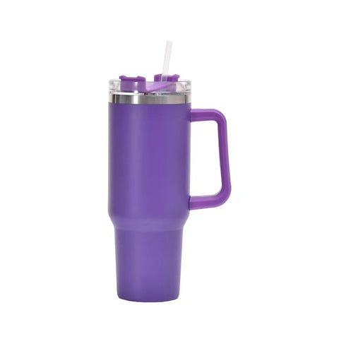 40oz Straw Coffee Insulation Cup With Handle Portable Car Stainless Steel Water Bottle Large Capacity Travel BPA Free Thermal Mug