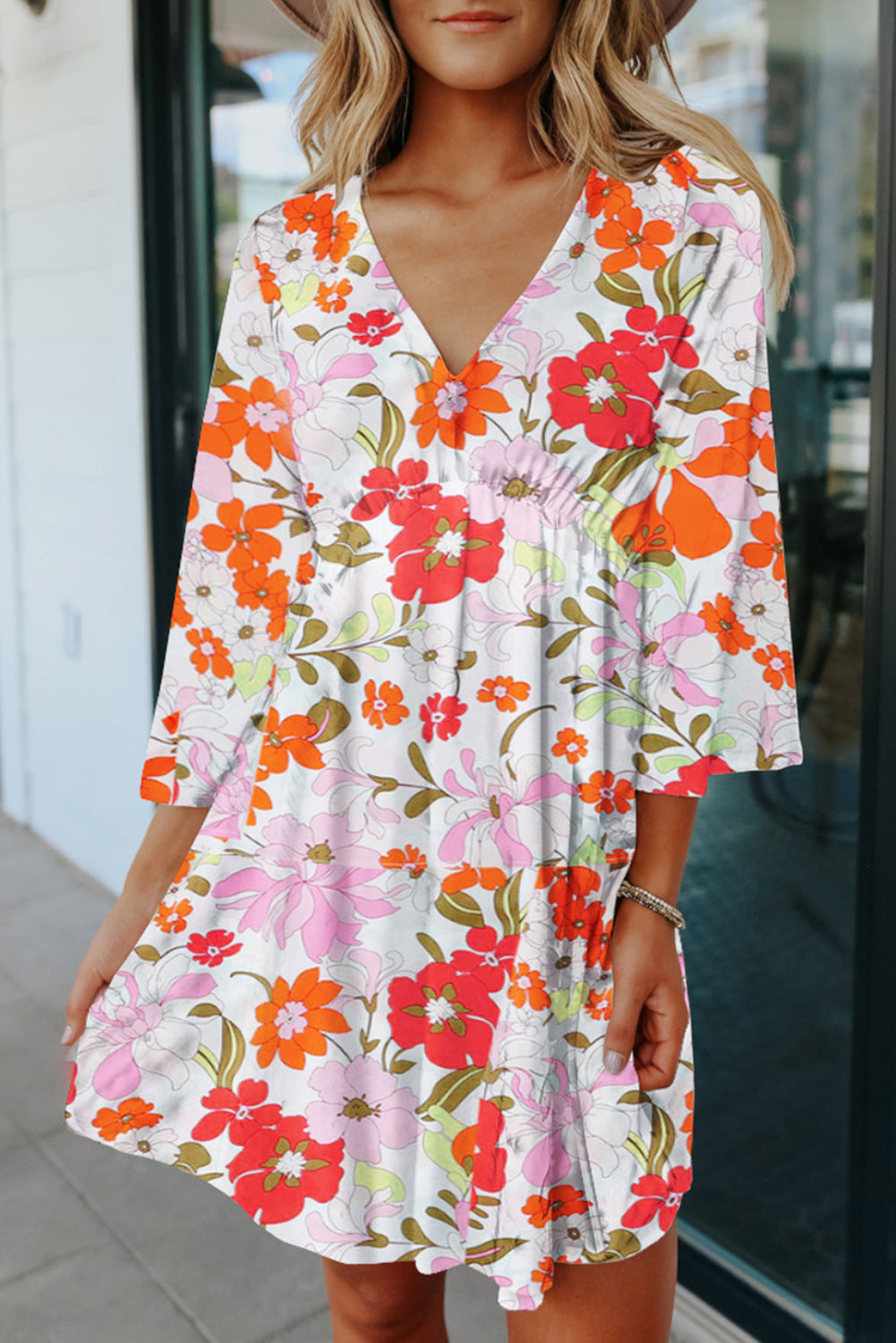 Women's Summer Floral V-Neck Dress