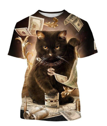 Funny Cute Cat Pattern Men's Unisex T-shirt 3D