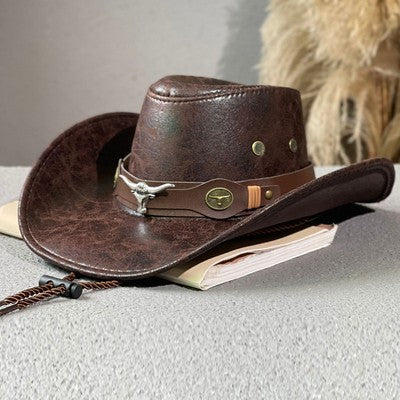 Bull Head Belt Rivet Jazz Sun Hat