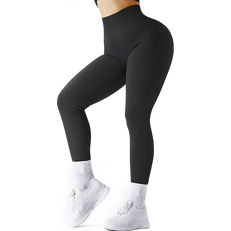 High Waist Seamless Leggings - Threaded Knitted Fitness Pants - Solid Women's Slimming Sports - Yoga Pants Elastic Running Sport Leggings No See Through Safe