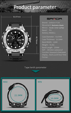 Multifunctional Digital Waterproof Electronic Watch