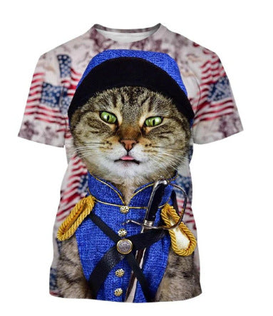 Funny Cute Cat Pattern Men's Unisex T-shirt 3D