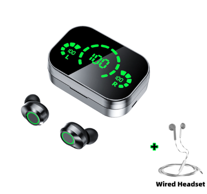 Wireless Bluetooth Headset Large Screen Smart Digital Display In Ear Breathing Light