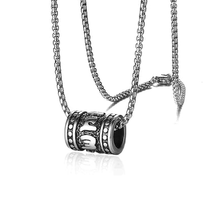 Tibetan Steel Prayer Wheel Necklace